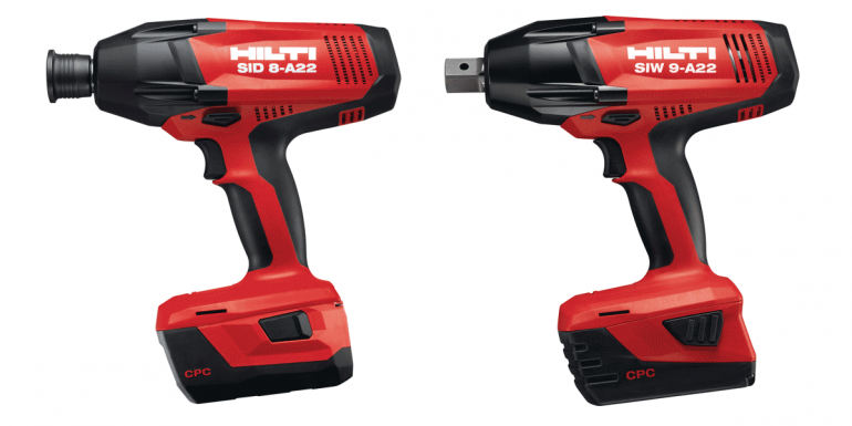 Слева — ударный винтоверт, справа — ударный гайковерт.